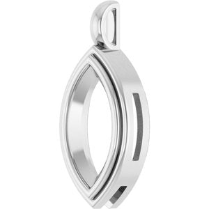 18K Palladium White Gold 16x8 mm Marquise Charm/Pendant Mounting – image 4