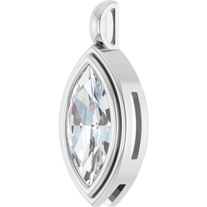 14K White Gold 16x8 mm Marquise Charm/Pendant Mounting – image 3