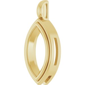 14K Yellow Gold 16x8 mm Marquise Charm/Pendant Mounting – image 4