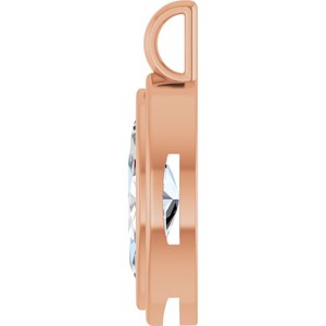 18K Rose Gold 14x7 mm Marquise Charm/Pendant Mounting – image 5