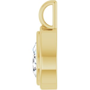 18K Yellow Gold 9x6 mm Pear Charm/Pendant Mounting – image 5