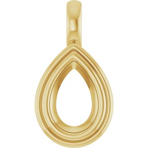 10K Yellow Gold 9x6 mm Pear Charm/Pendant Mounting – image 2