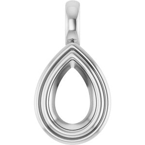 Platinum 9x6 mm Pear Charm/Pendant Mounting – image 2