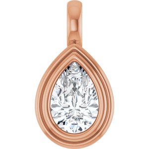 10K Rose Gold 9x6 mm Pear Charm/Pendant Mounting