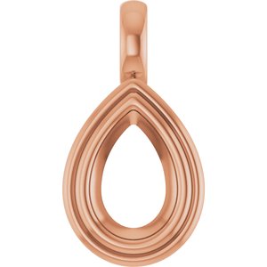 10K Rose Gold 9x6 mm Pear Charm/Pendant Mounting – image 2