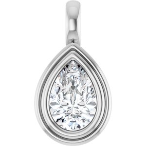 Sterling Silver 9x6 mm Pear Charm/Pendant Mounting