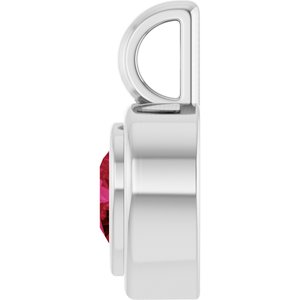 Sterling Silver Lab-Grown Ruby Charm/Pendant – image 3