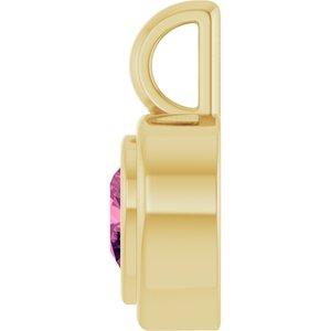 14K Yellow Gold Natural Pink Tourmaline Charm/Pendant – image 3