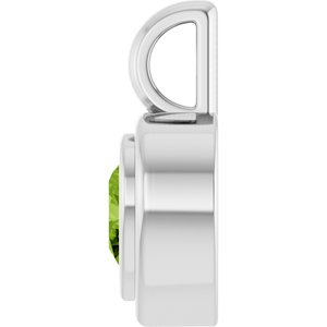 14K White Gold Natural Peridot Charm/Pendant – image 3