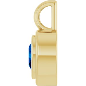14K Yellow Gold Natural Blue Sapphire Charm/Pendant – image 3