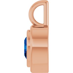 14K Rose Gold Natural Blue Sapphire Charm/Pendant – image 3