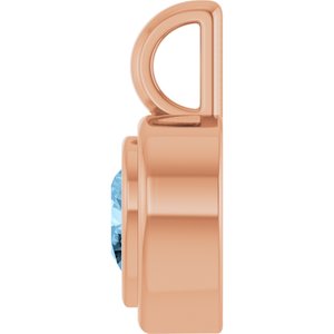 14K Rose Gold Natural Sky Blue Topaz Charm/Pendant – image 3