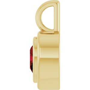 14K Yellow Gold Natural Mozambique Garnet Charm/Pendant – image 3