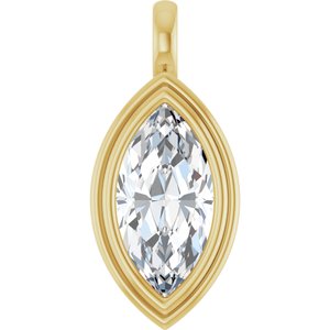 10K Yellow Gold 16x8 mm Marquise Charm/Pendant Mounting