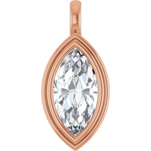 18K Rose Gold 16x8 mm Marquise Charm/Pendant Mounting