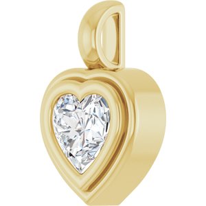 18K Yellow Gold 6x6 mm Heart Charm/Pendant Mounting – image 3