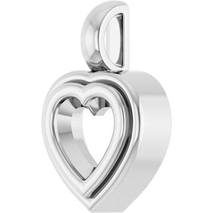 10K White Gold 6x6 mm Heart Charm/Pendant Mounting – image 4