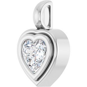 10K White Gold 6x6 mm Heart Charm/Pendant Mounting – image 3