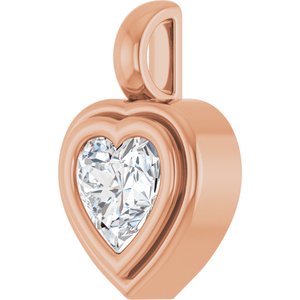 14K Rose Gold 6x6 mm Heart Charm/Pendant Mounting – image 3