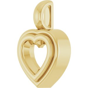 18K Yellow Gold 6x6 mm Heart Charm/Pendant Mounting – image 4