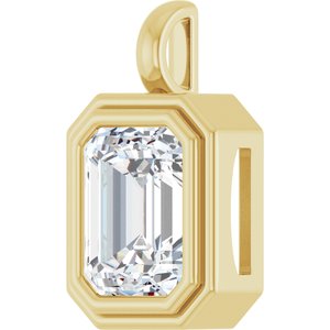 10K Yellow Gold 11x9 mm Emerald Charm/Pendant Mounting – image 3