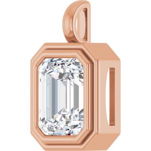 10K Rose Gold 11x9 mm Emerald Charm/Pendant Mounting – image 3