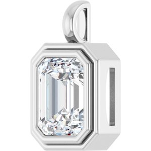 Sterling Silver 11x9 mm Emerald Charm/Pendant Mounting – image 3