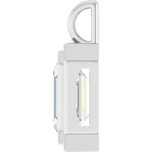 10K X1 White Gold 11x9 mm Emerald Charm/Pendant Mounting – image 5
