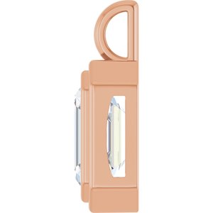 18K Rose Gold 11x9 mm Emerald Charm/Pendant Mounting – image 5