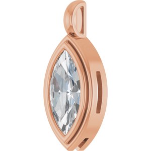 18K Rose Gold 14x7 mm Marquise Charm/Pendant Mounting – image 3