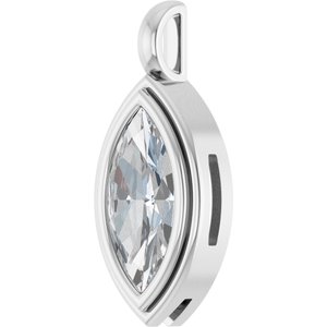 Platinum 14x7 mm Marquise Charm/Pendant Mounting – image 3