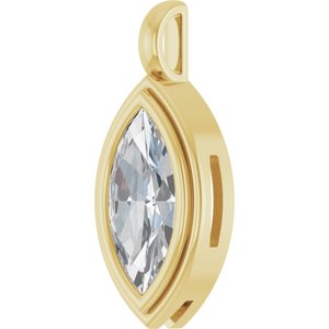 18K Yellow Gold 14x7 mm Marquise Charm/Pendant Mounting – image 3