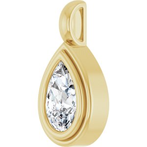 10K Yellow Gold 9x5.5 mm Pear Charm/Pendant Mounting – image 3