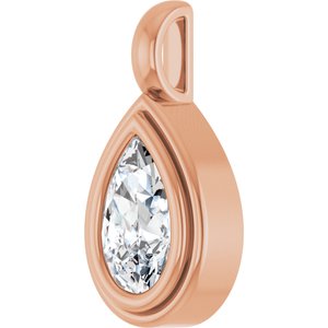14K Rose Gold 9x5.5 mm Pear Charm/Pendant Mounting – image 3
