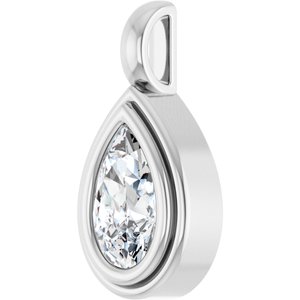 18K X1 White Gold 9x5.5 mm Pear Charm/Pendant Mounting – image 3