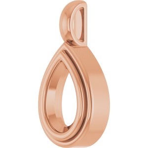 14K Rose Gold 9x5.5 mm Pear Charm/Pendant Mounting – image 4