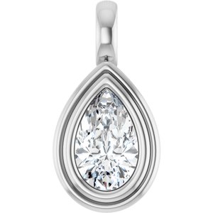 14K White Gold 9x5.5 mm Pear Charm/Pendant Mounting