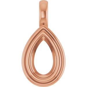 14K Rose Gold 9x5.5 mm Pear Charm/Pendant Mounting – image 2