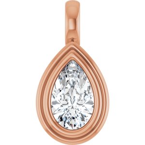 14K Rose Gold 9x5.5 mm Pear Charm/Pendant Mounting