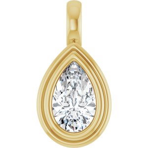 10K Yellow Gold 9x5.5 mm Pear Charm/Pendant Mounting