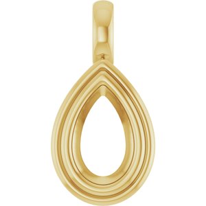 14K Yellow Gold 9x5.5 mm Pear Charm/Pendant Mounting – image 2
