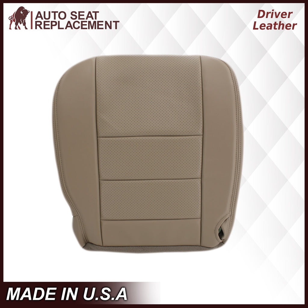 2002-2003 Ford F250 F350 Lariat Perforated Seat Cover in Tan: Choose Leather or Vinyl