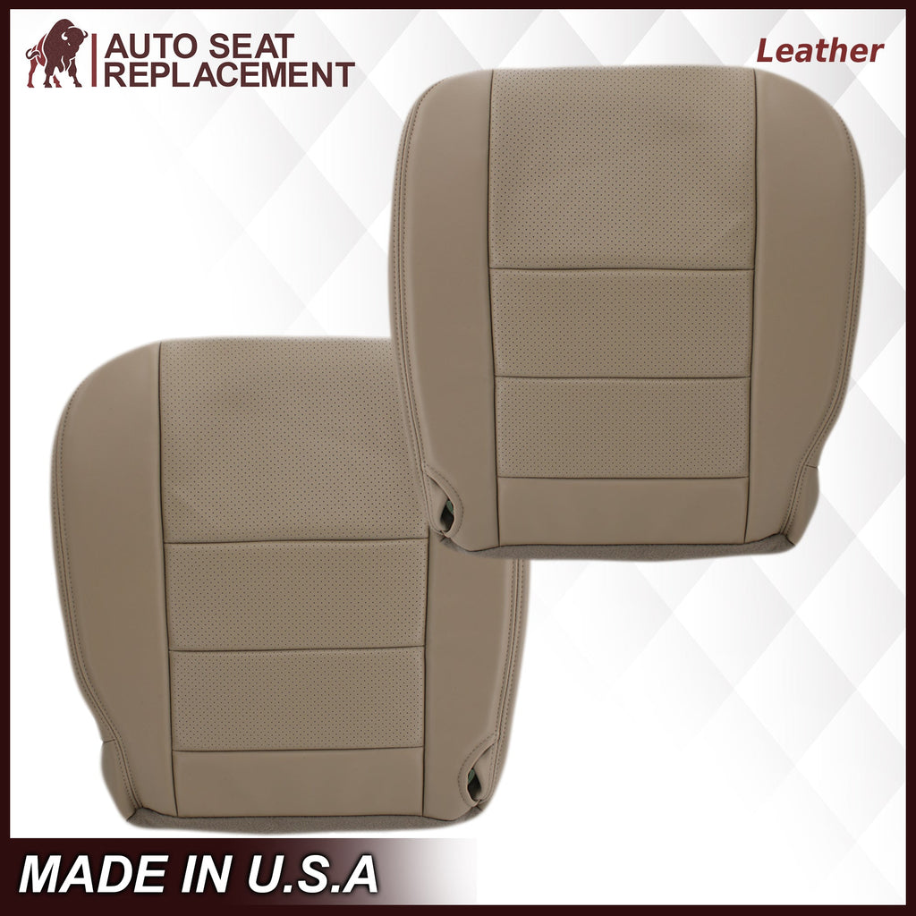 2002-2003 Ford F250 F350 Lariat Perforated Seat Cover in Tan: Choose Leather or Vinyl