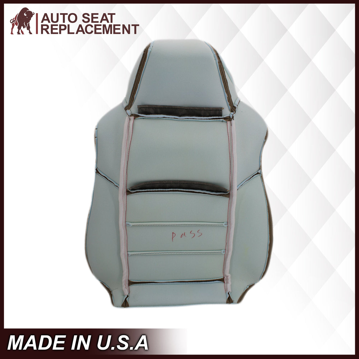2002-2003 Ford F250 F350 Lariat Perforated Seat Cover in Tan: Choose Leather or Vinyl