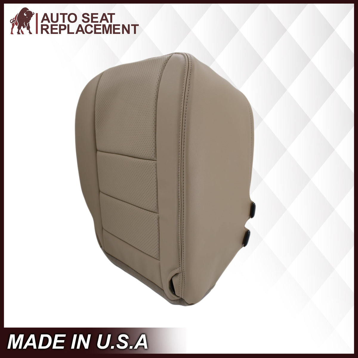 2002-2003 Ford F250 F350 Lariat Perforated Seat Cover in Tan: Choose Leather or Vinyl