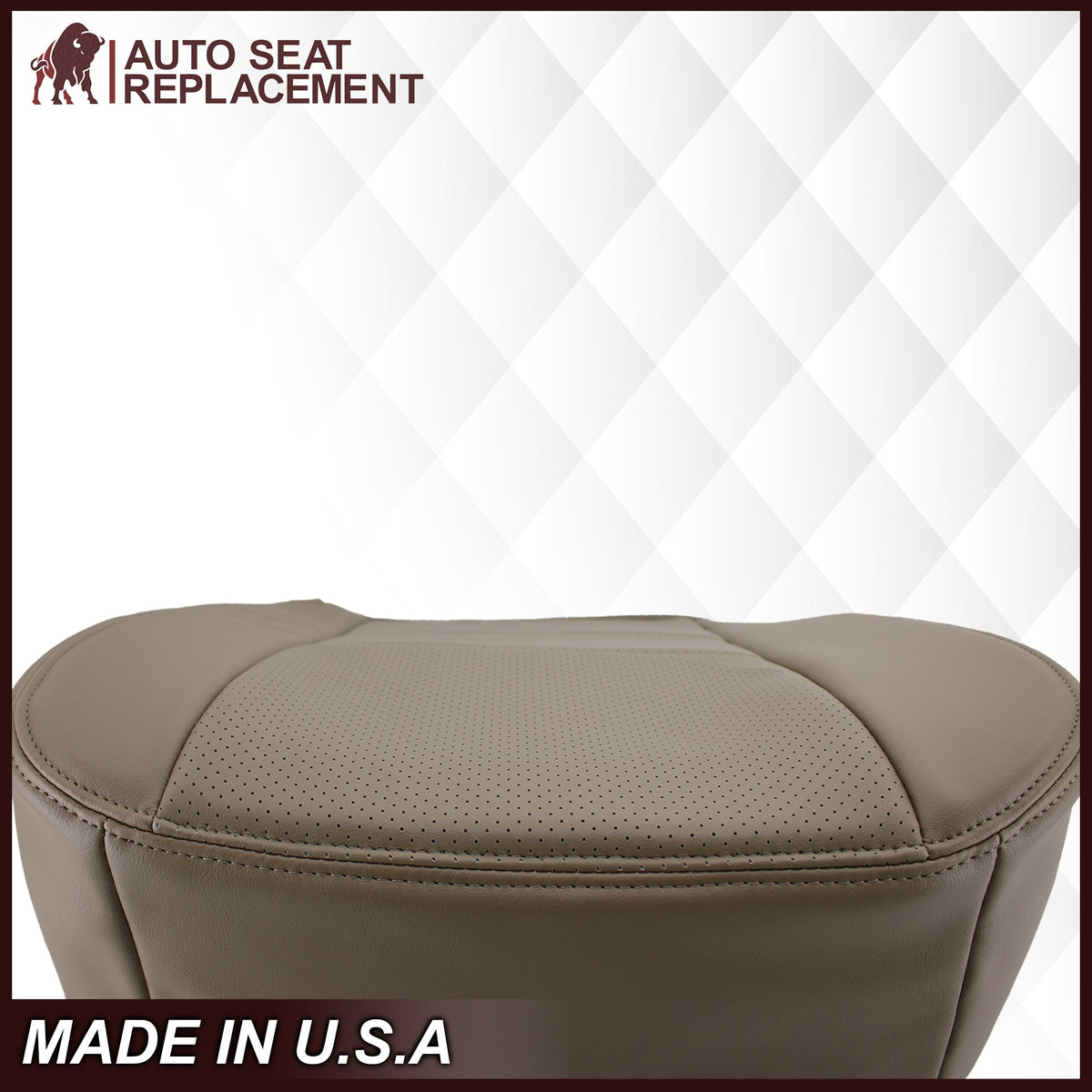 2002-2003 Ford F250 F350 Lariat Perforated Seat Cover in Tan: Choose Leather or Vinyl