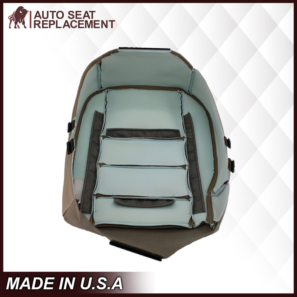 2002-2003 Ford F250 F350 Lariat Perforated Seat Cover in Tan: Choose Leather or Vinyl