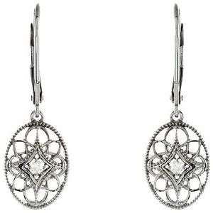 Sterling Silver .06 CTW Natural Diamond Earrings – image 2