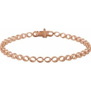 14K Rose Gold 3.6x2.6 mm Oval Line 7" Bracelet Mounting