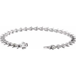 14K White Gold 4.7x3.3 mm Pear Line 7" Bracelet Mounting – image 2